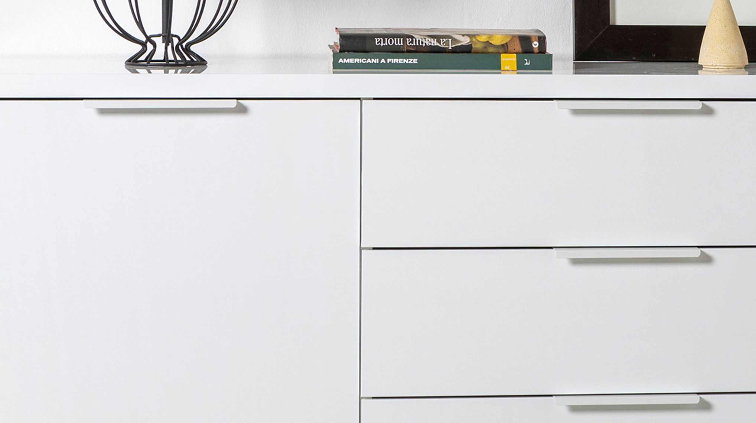Sideboard weiß hochglanz 171 x 83 cm 4 Schubladen - MUNDI