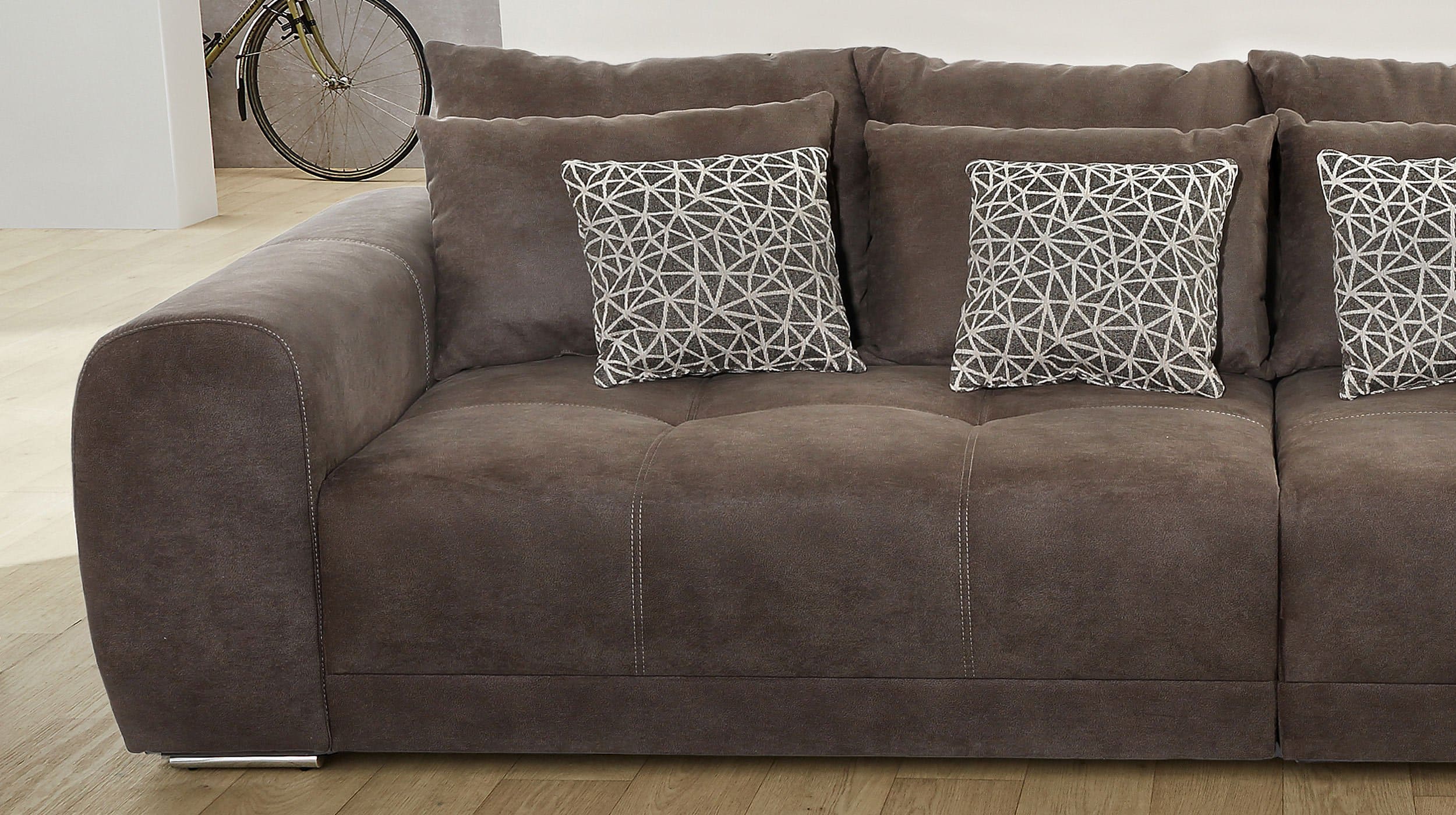 Big Sofa mit Federkern braun 306 cm - MOLDAU