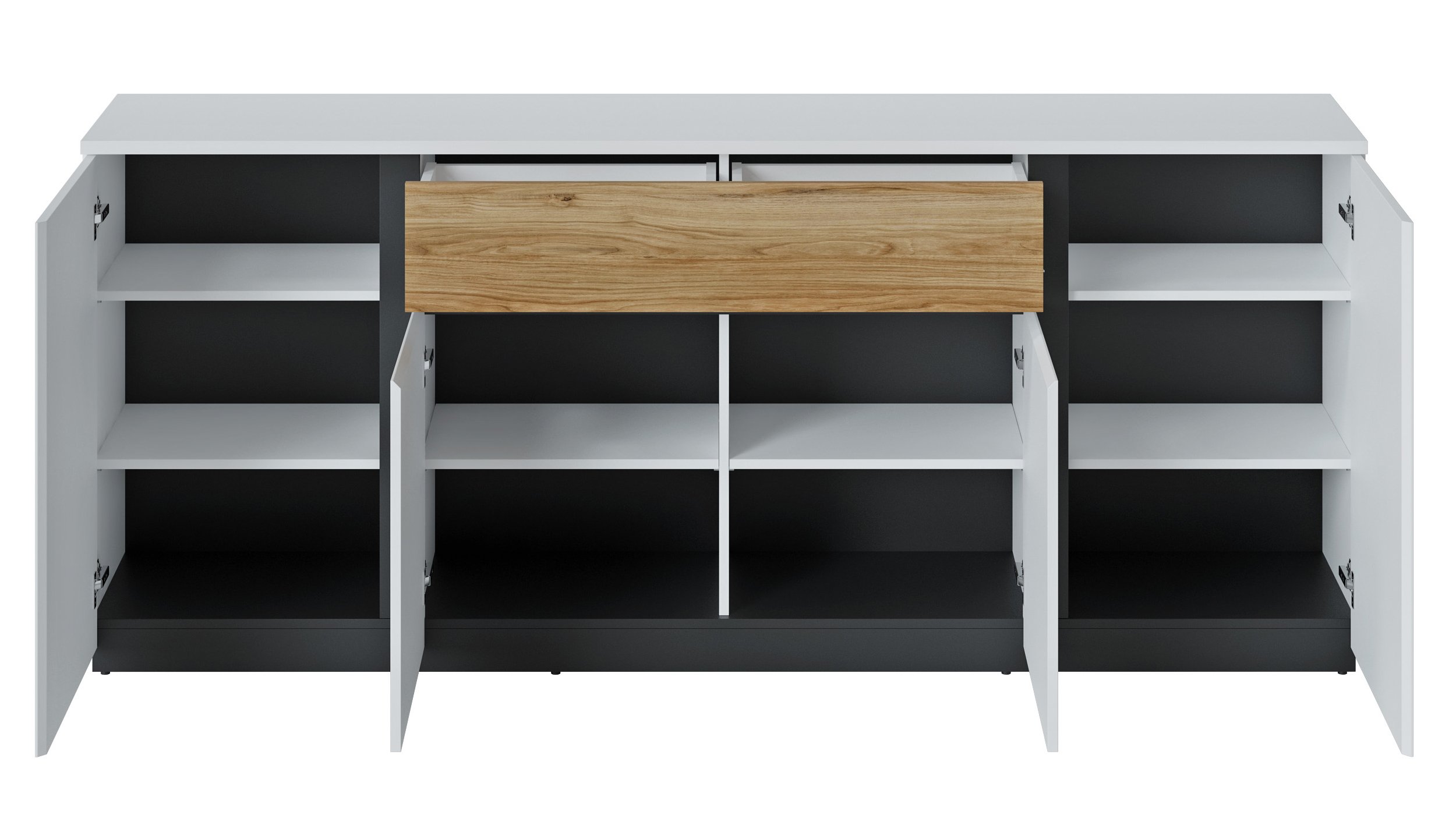 Sideboard alpinweiß - Catania Eiche 209 cm - NOVENA
