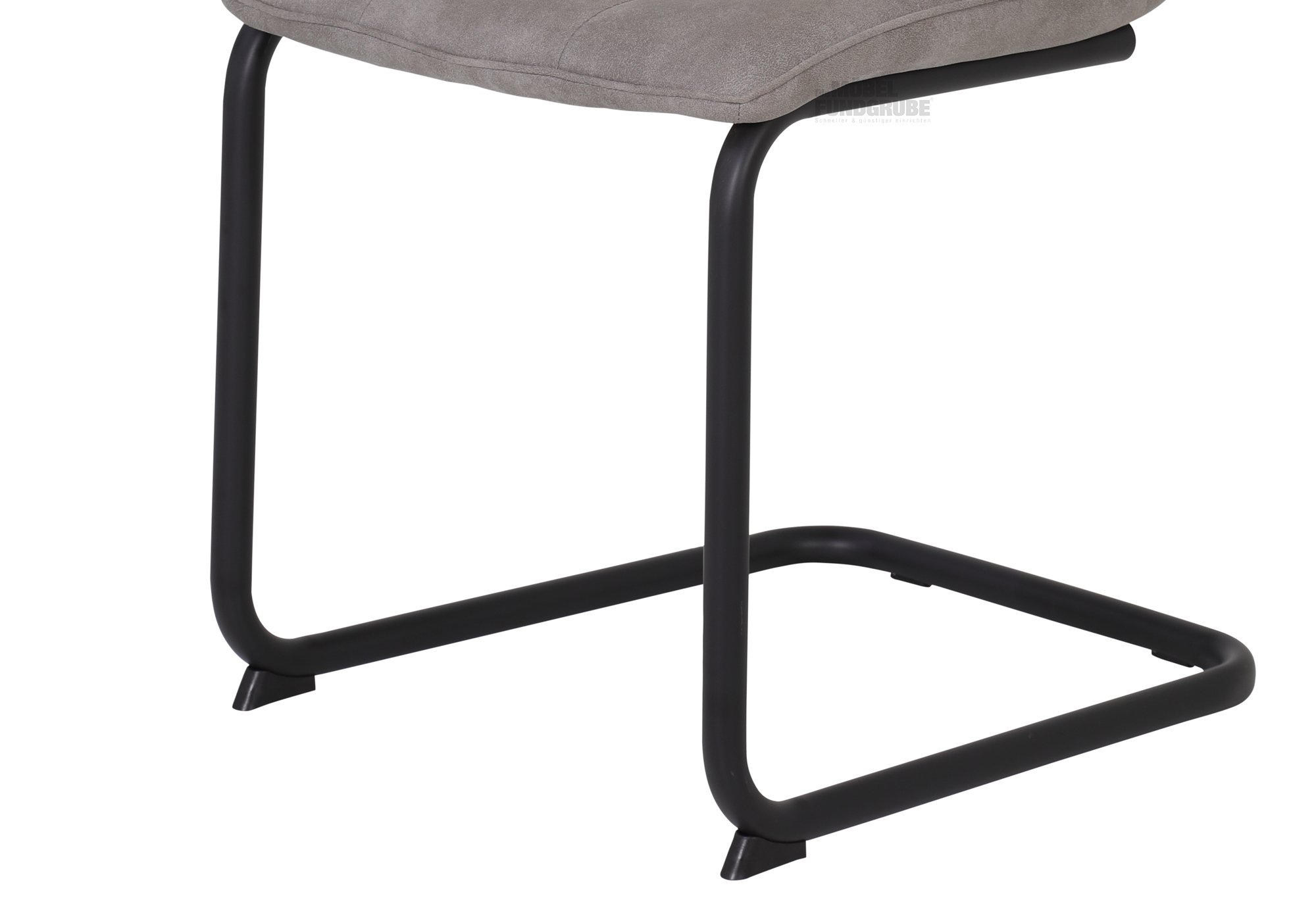 Schwingstuhl vintage grau Freischwinger Microfaser - JENNY
