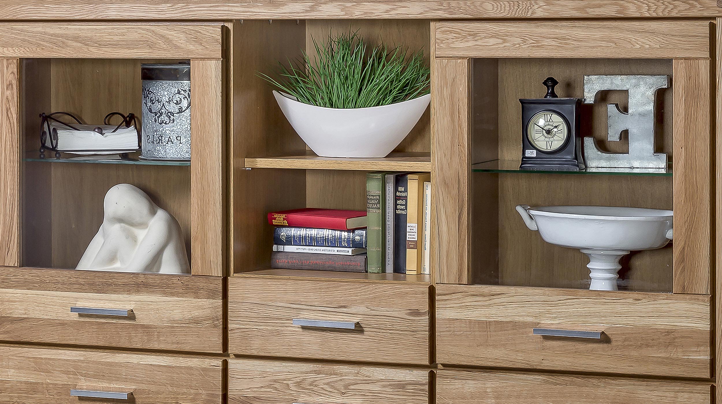 Highboard Wildeiche teilmassiv geölt 159 cm - FREYJA