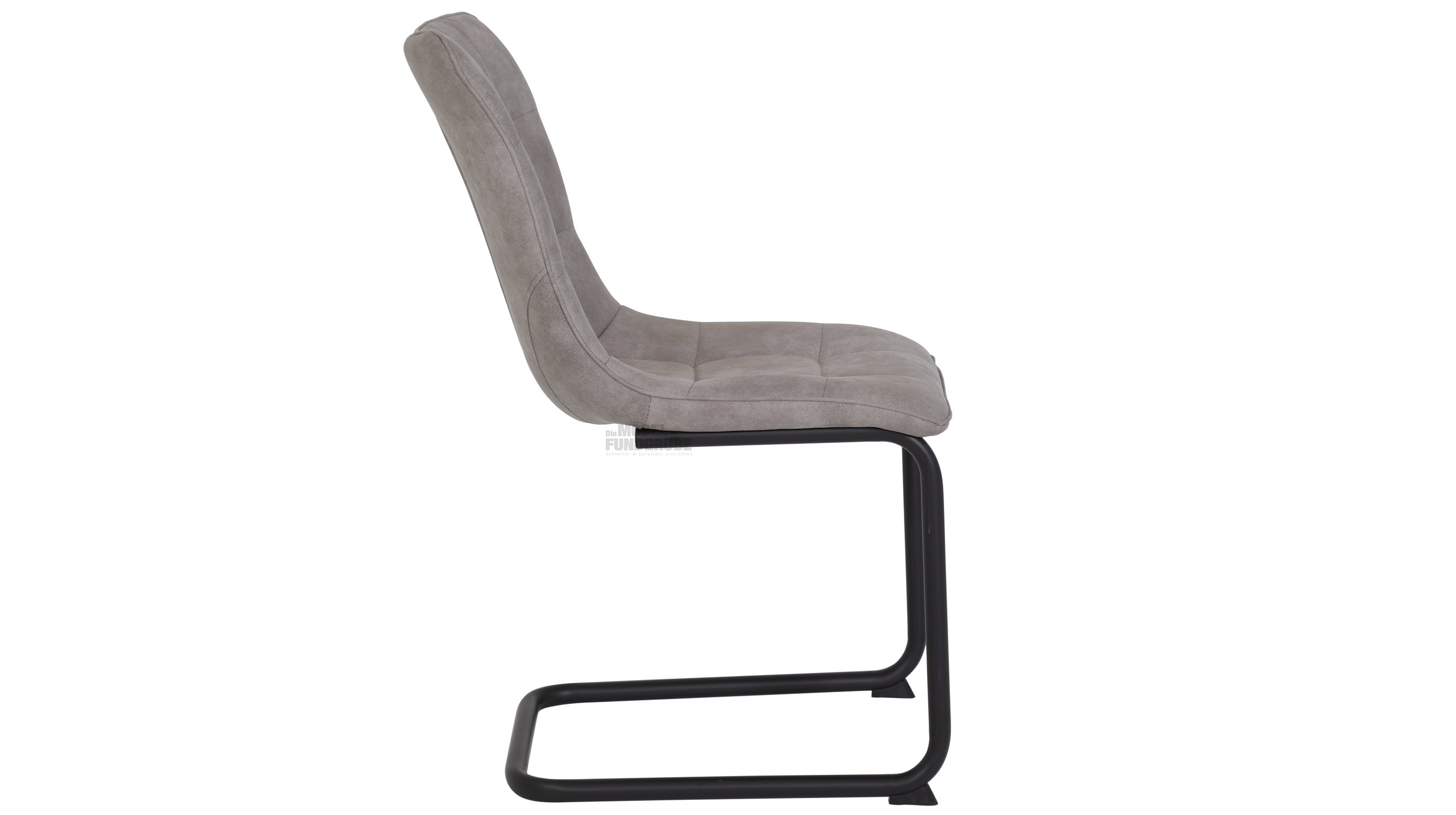 Schwingstuhl vintage grau Freischwinger Microfaser - JENNY