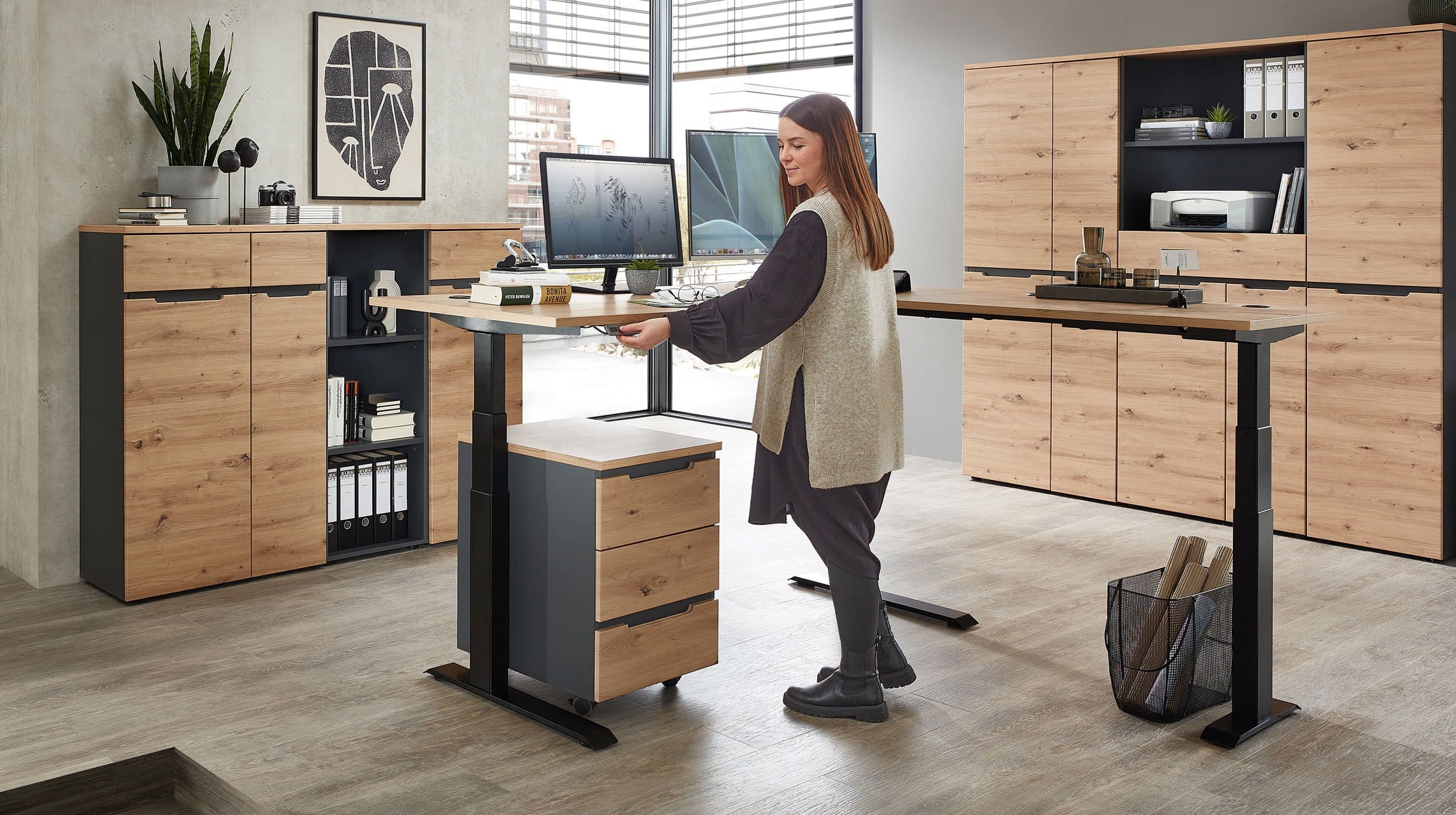 Rollcontainer Artisan Eiche 45 x 66 cm - MEMPHIS