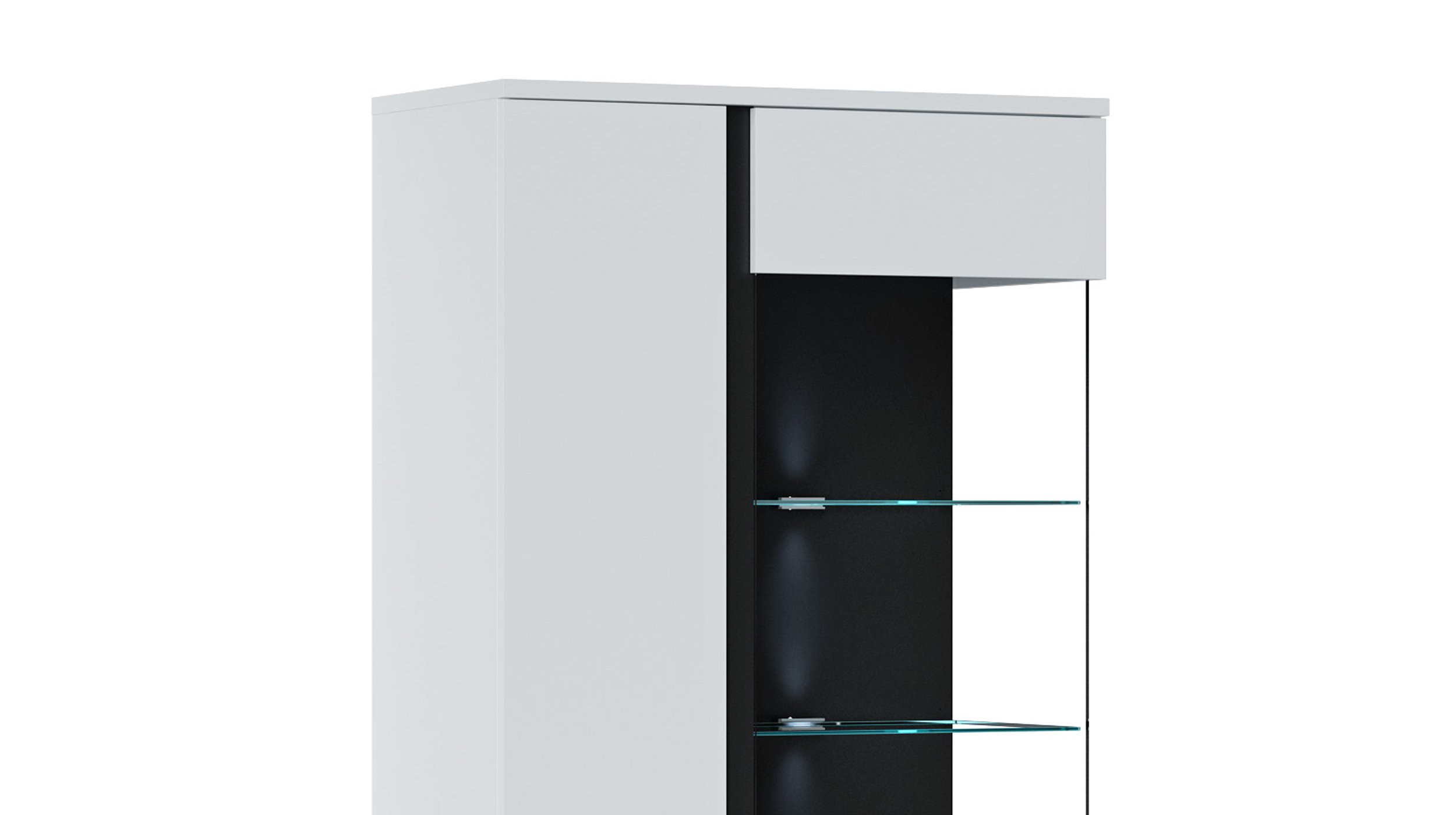 Vitrine alpinweiß - Catania Eiche 200 cm - NOVENA