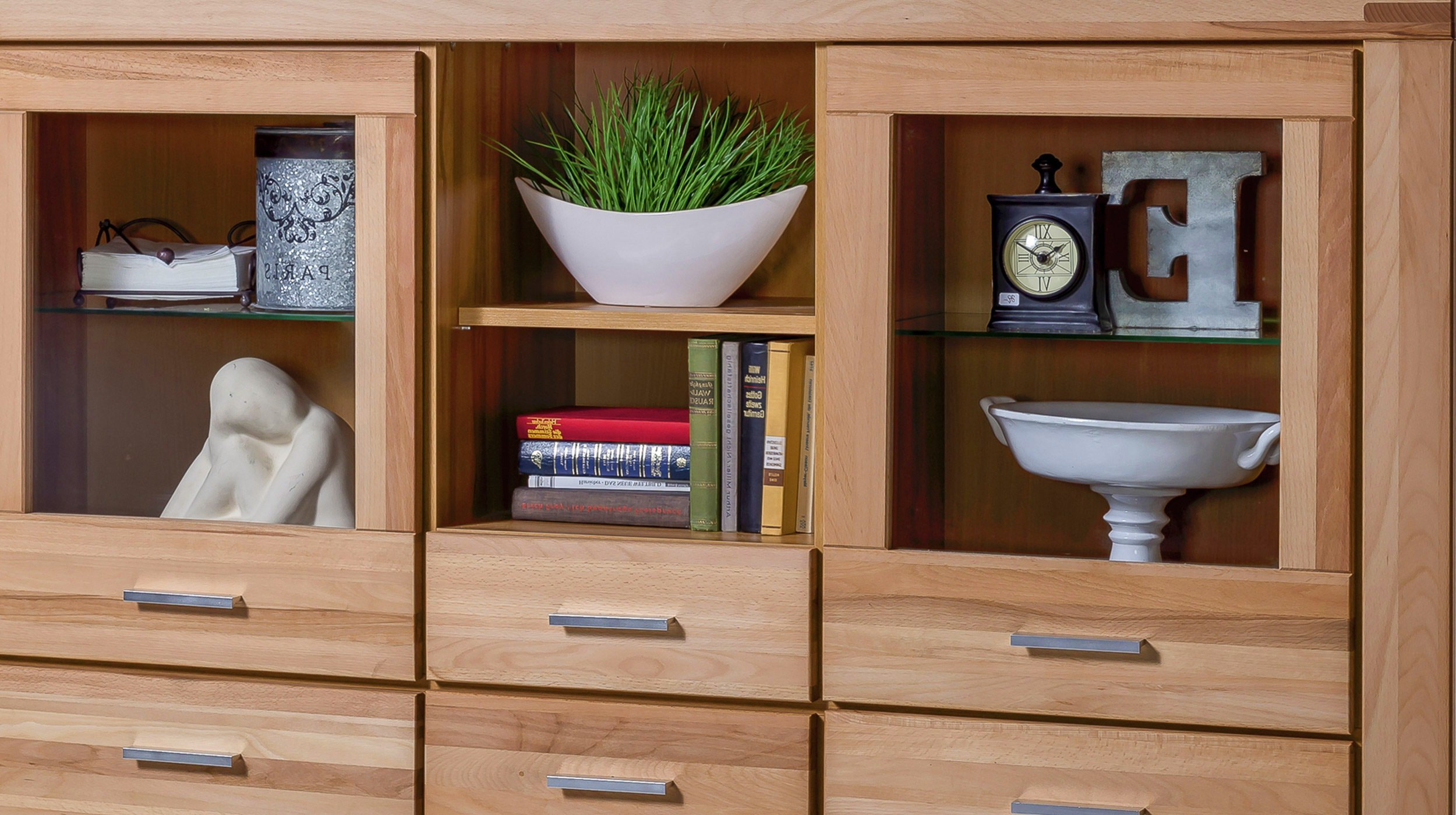Highboard Kernbuche teilmassiv geölt 159 cm - FREYJA