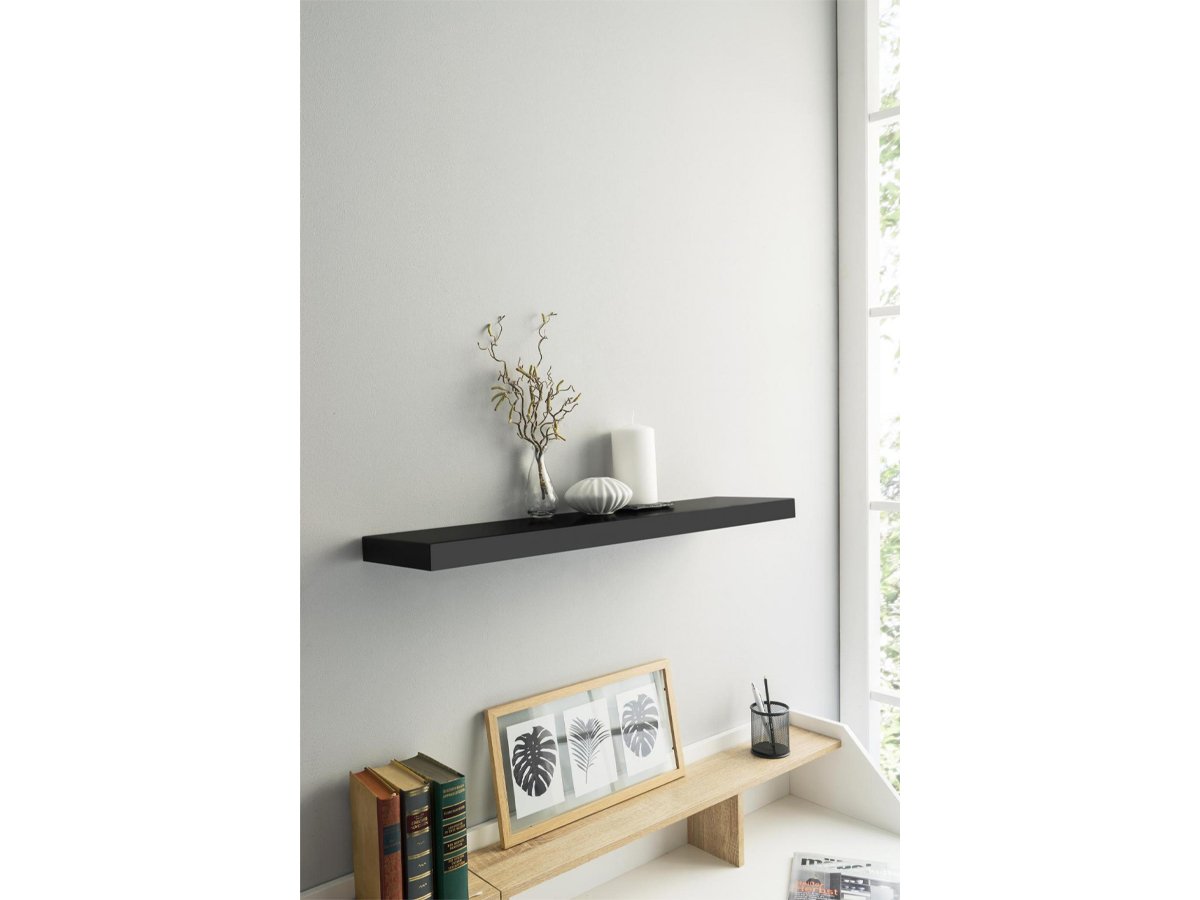 Wandboard Schwarz hochglanz 80 cm - SHELVY