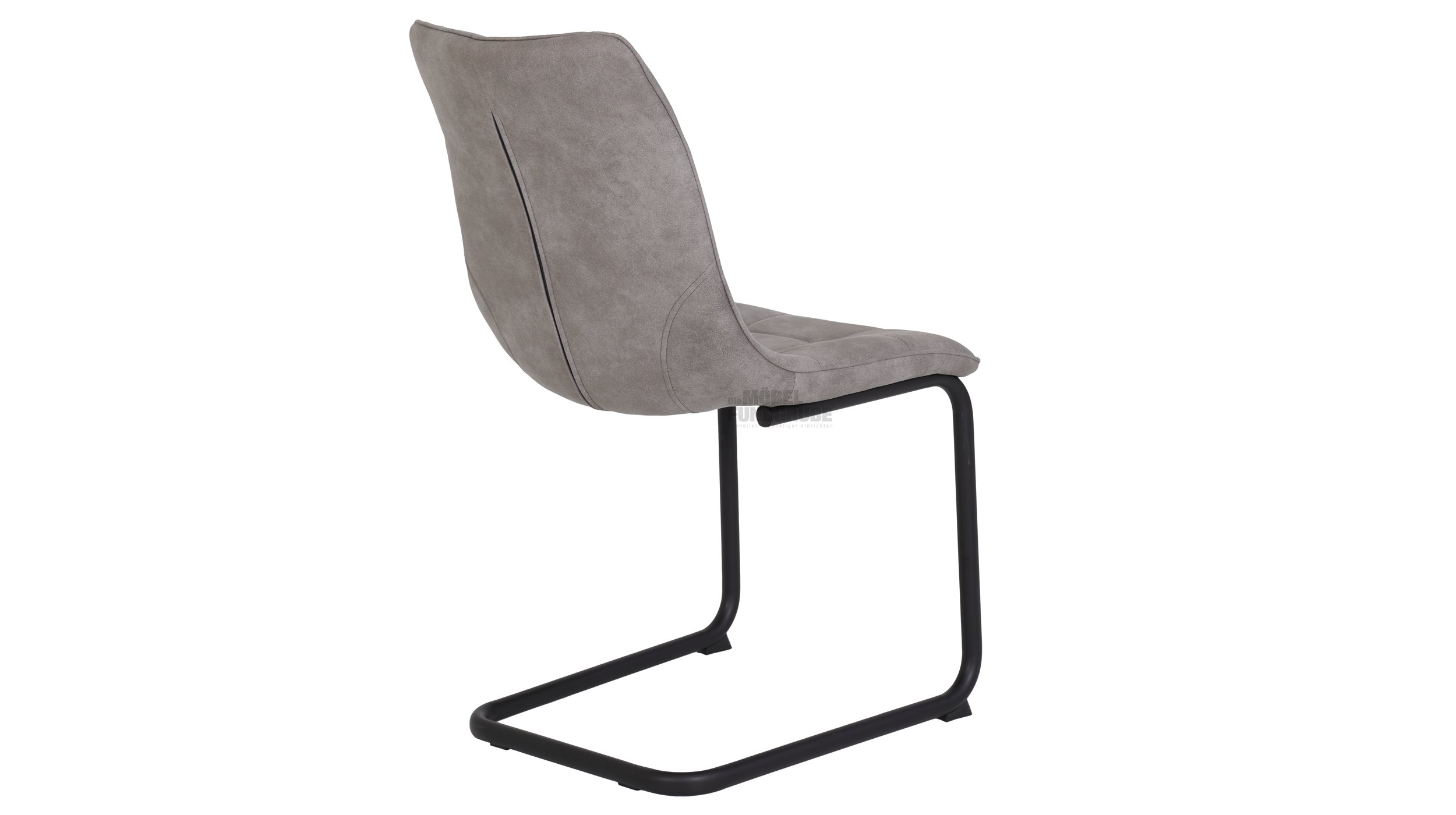 Schwingstuhl vintage grau Freischwinger Microfaser - JENNY