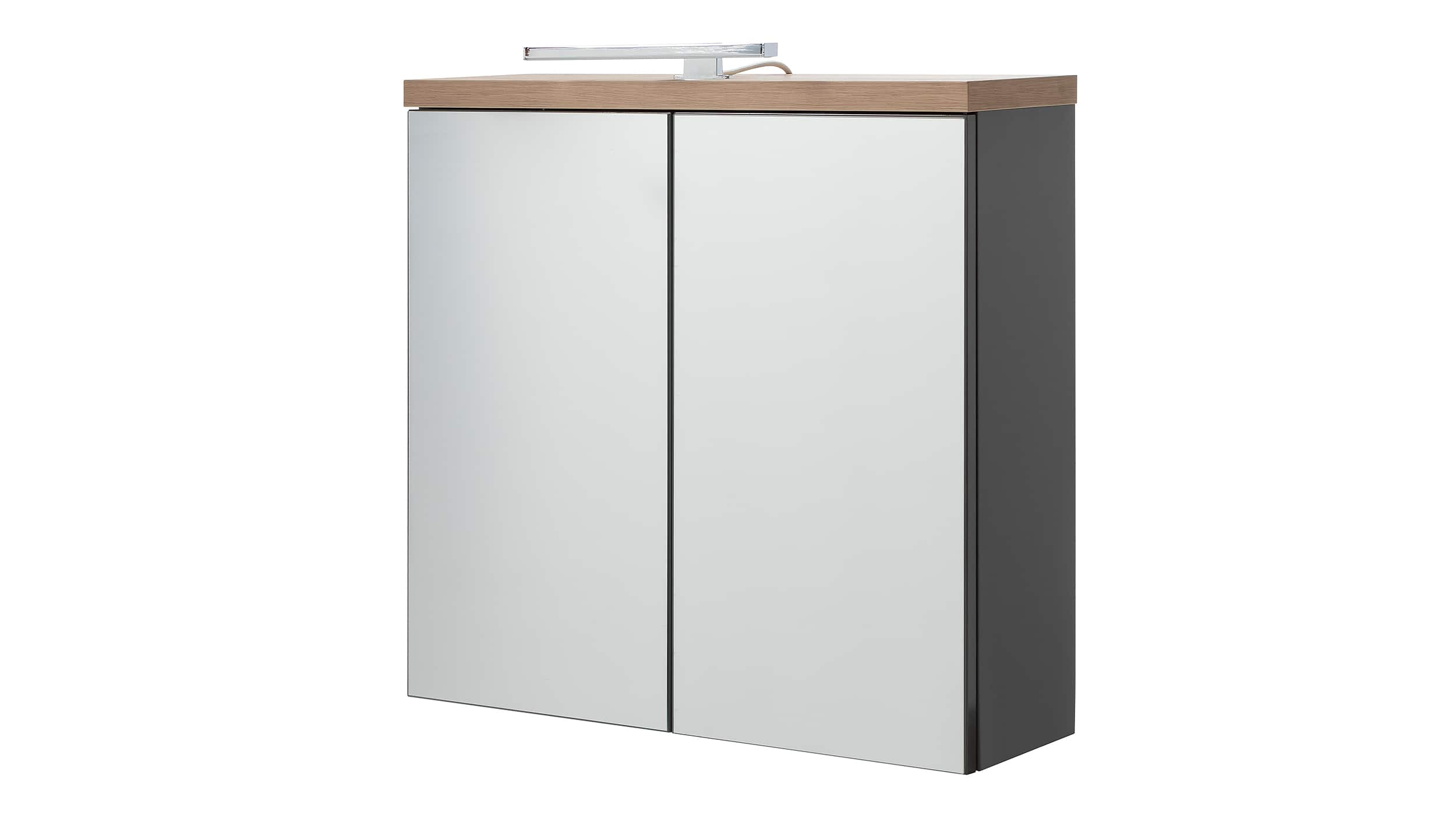 Spiegelschrank grau hochglanz - Artisan Eiche - MUNDI