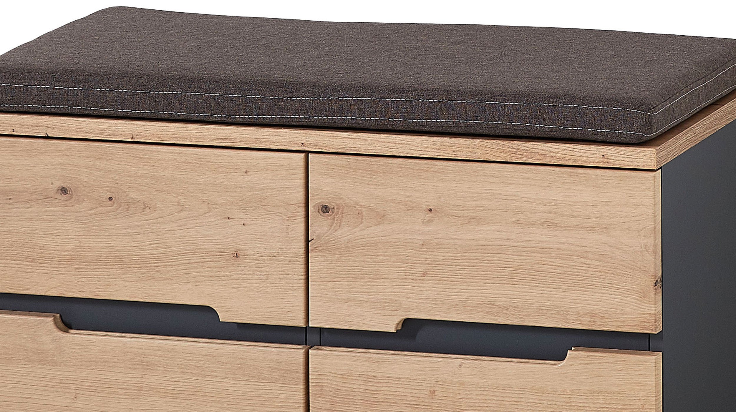 Garderobenbank Artisan Eiche - Graphit 80 cm - MEMPHIS