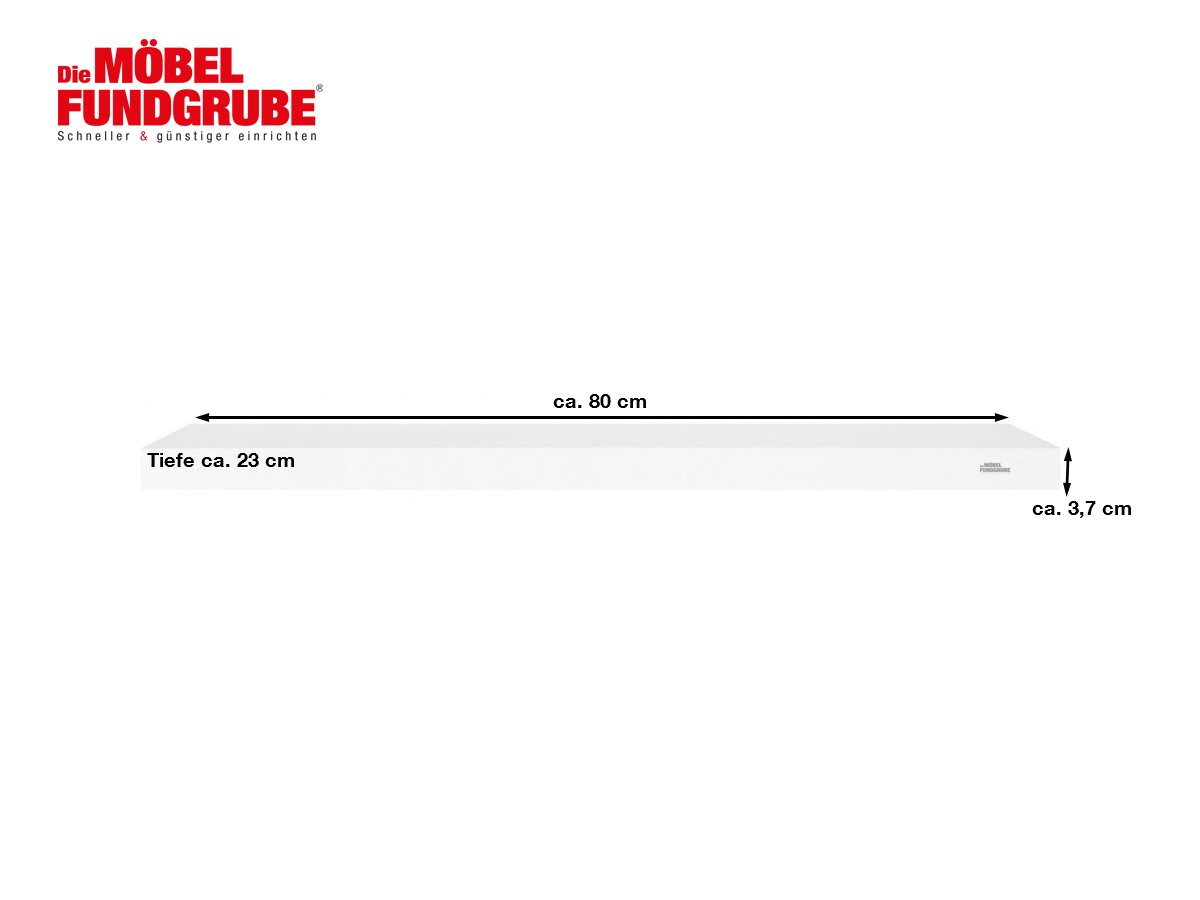 Wandboard Weiß hochglanz 80 cm - SHELVY