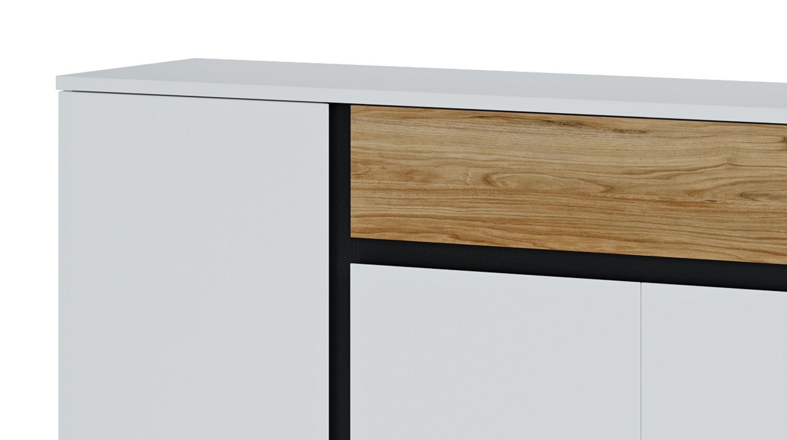 Sideboard alpinweiß - Catania Eiche 209 cm - NOVENA