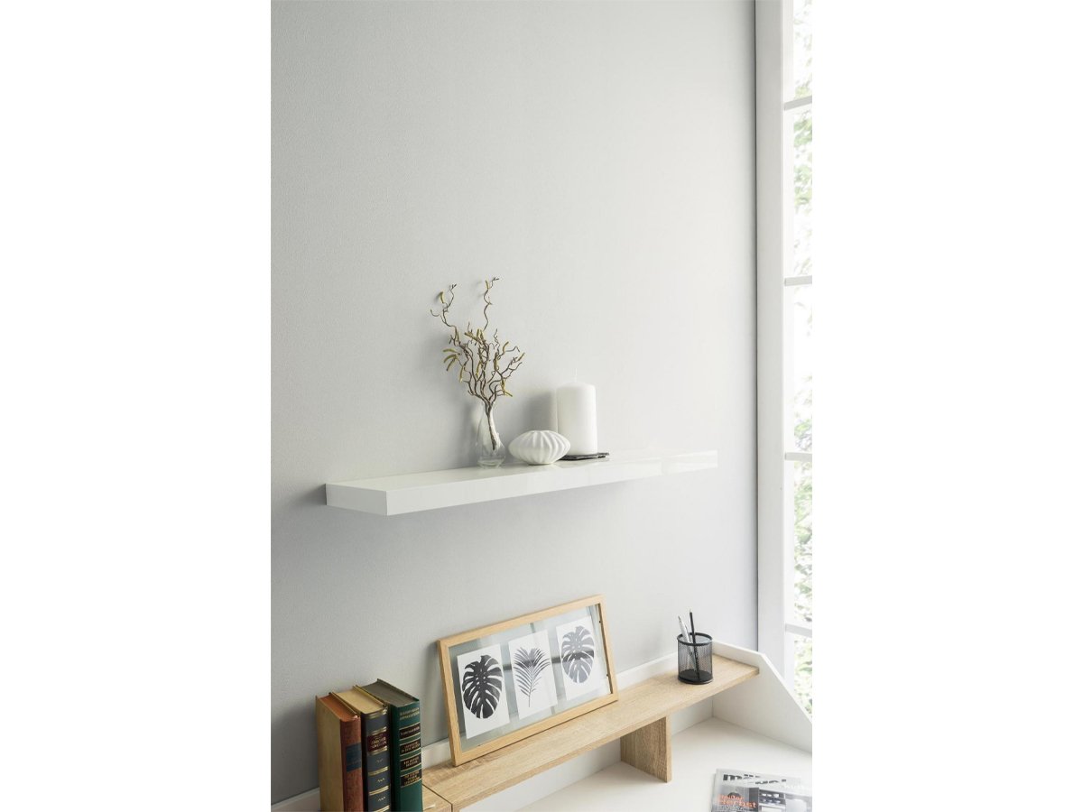 Wandboard Weiß hochglanz 80 cm - SHELVY