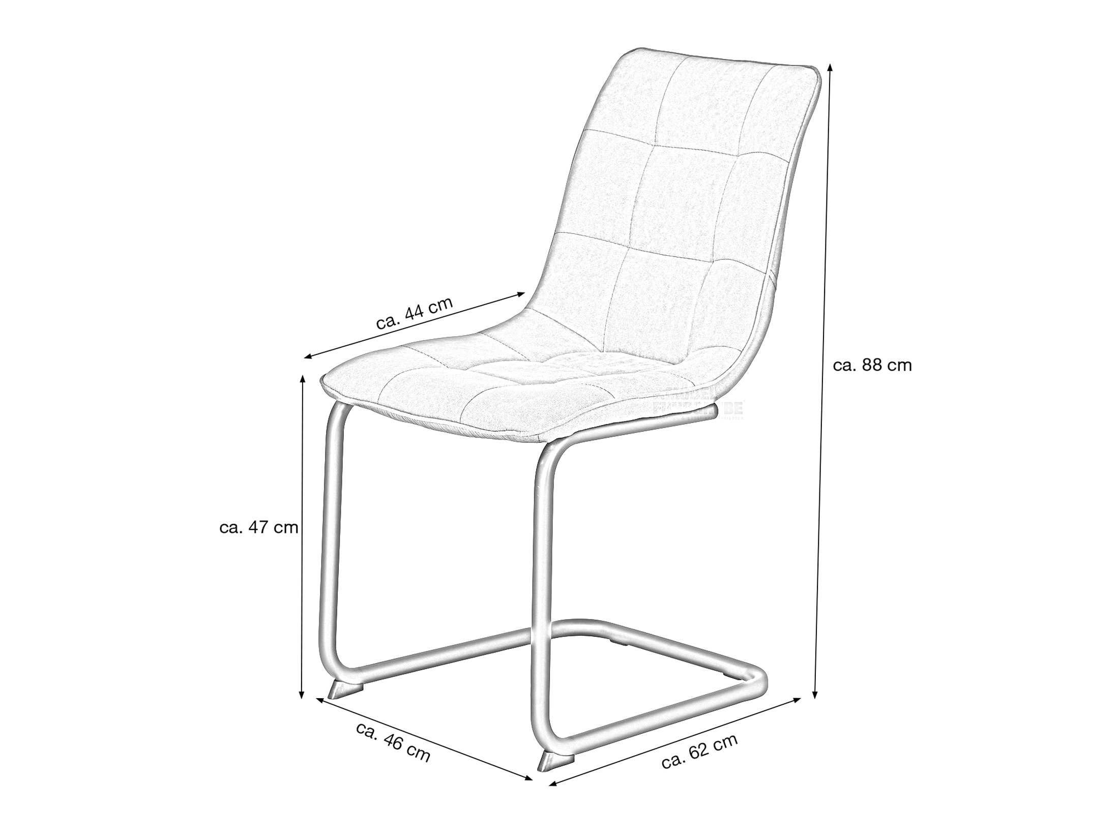 Schwingstuhl anthrazit Freischwinger Microfaser - JENNY