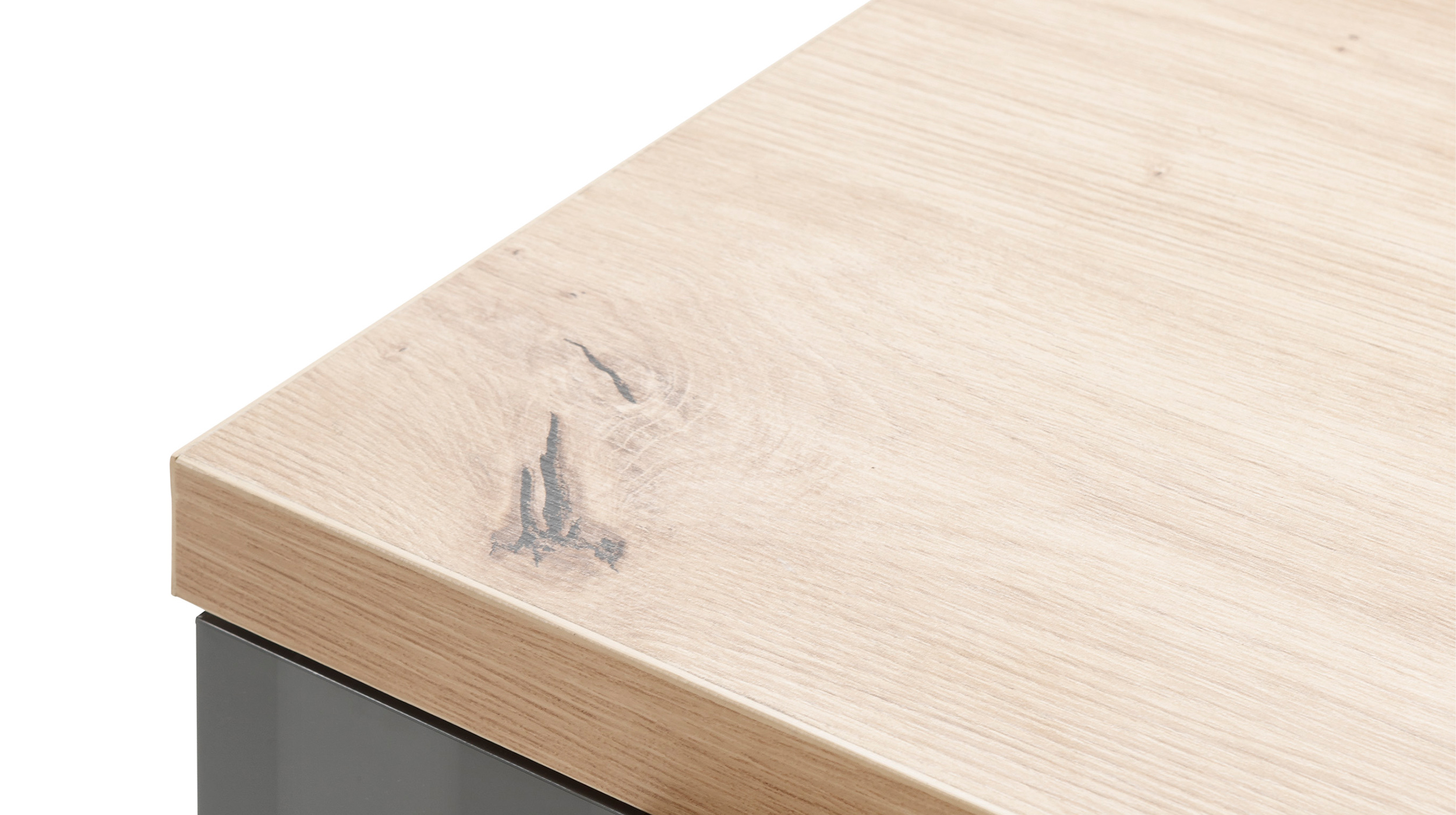 Bad Hochschrank grau hochglanz - Artisan Eiche - MUNDI